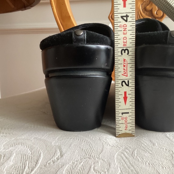 COLE HAAN NIKE AIR Black Suede and Leather slip on 3 inch wedges SIZE 9B - Picture 8 of 15